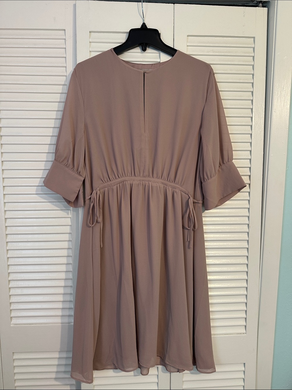 H&M Mauve Drawstring Midi Dress